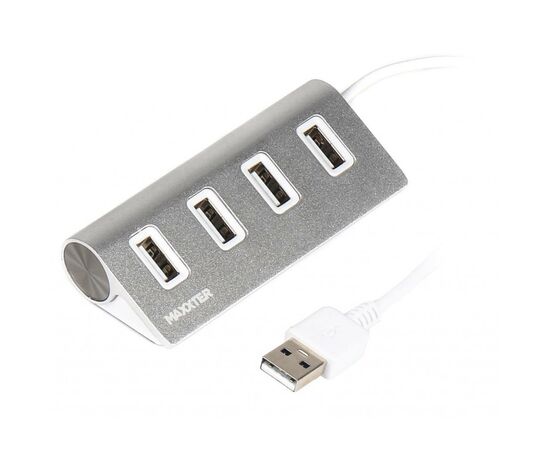 Концентратор Maxxter USB 2.0 Type-A 4 ports silver (HU2A-4P-01) Концентратор Maxxter USB 2.0 Type-A 4 ports silver (HU2A-4P-01)