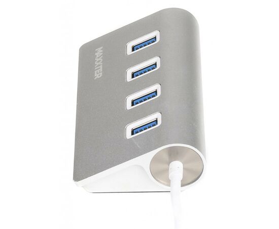 Концентратор Maxxter USB 3.0 Type-A 4 ports silver (HU3A-4P-01), изображение 3 Концентратор Maxxter USB 3.0 Type-A 4 ports silver (HU3A-4P-01), изображение 3