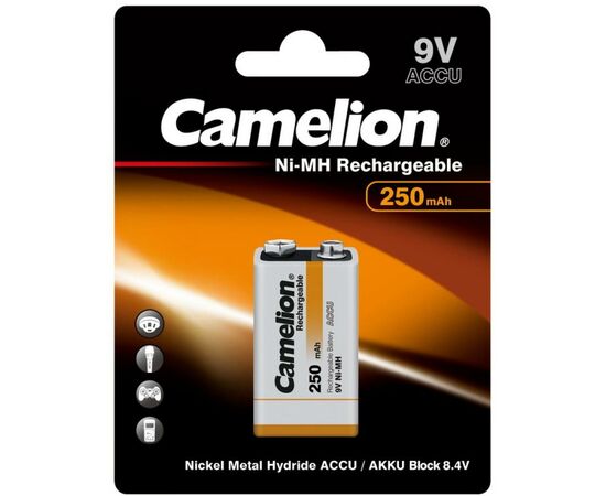 Аккумулятор Крона 250mAh Ni-MH * 1 6F22-1BL Camelion (NH-9V250BP1)