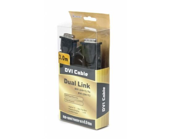 Кабель мультимедийный DVI to DVI 24+1pin, 3.0m Viewcon (VD 106-3м), изображение 3 Кабель мультимедийный DVI to DVI 24+1pin, 3.0m Viewcon (VD 106-3м), изображение 3