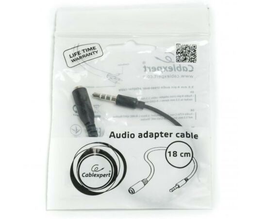 Кабель мультимедийный Jack 3.5mm M/Jack 3.5mm F L-R-MIC-GND to L-R-GND-MIC Cablexpert (CCA-419), изображение 2 Кабель мультимедийный Jack 3.5mm M/Jack 3.5mm F L-R-MIC-GND to L-R-GND-MIC Cablexpert (CCA-419), изображение 2