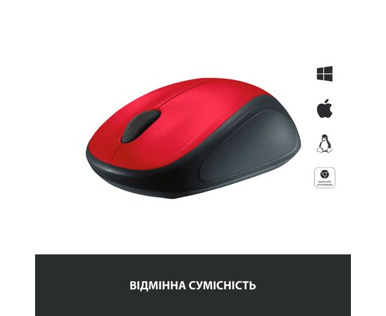 Мышка Logitech M235 Red (910-002496), изображение 3 Мышка Logitech M235 Red (910-002496), изображение 3