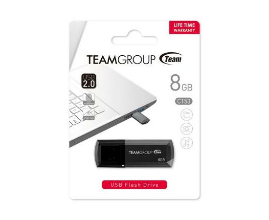 USB флеш накопитель Team 8GB C153 Black USB 2.0 (TC1538GB01), изображение 3