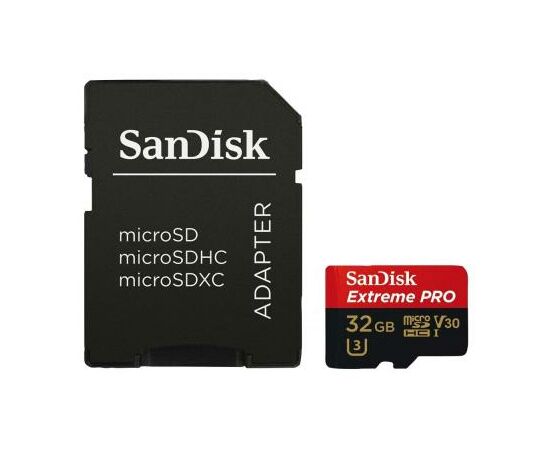 Карта памяти SanDisk 32GB microSD class 10 V30 A1 UHS-I U3 4K Extreme Pro (SDSQXCG-032G-GN6MA)