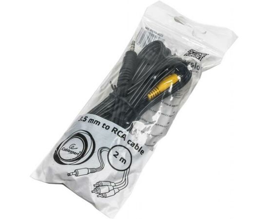 Кабель мультимедийный Jack 3.5mm male 4-pin to 3RCA 2.0m Cablexpert (CCA-4P2R-2M), изображение 2 Кабель мультимедийный Jack 3.5mm male 4-pin to 3RCA 2.0m Cablexpert (CCA-4P2R-2M), изображение 2