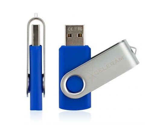 USB флеш накопитель eXceleram 32GB P1 Series Silver/Blue USB 2.0 (EXP1U2SIBL32), изображение 4 USB флеш накопитель eXceleram 32GB P1 Series Silver/Blue USB 2.0 (EXP1U2SIBL32), изображение 4