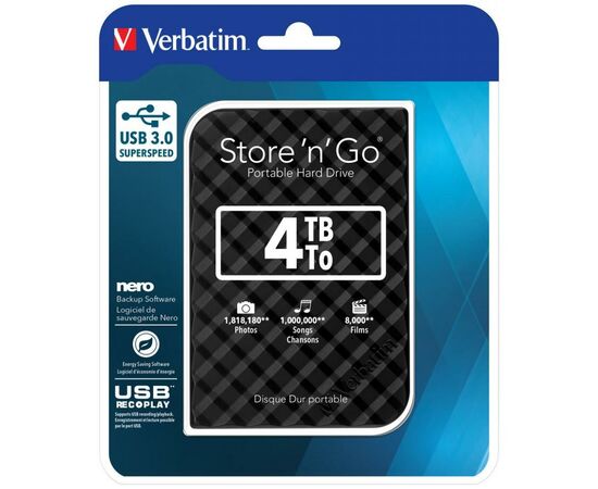 Внешний жесткий диск 2.5" 4TB Verbatim (53223), изображение 4 Внешний жесткий диск 2.5" 4TB Verbatim (53223), изображение 4