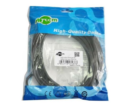 Кабель мультимедийный mini Jack-mini Jack (male-male) 5 м, пакет Atcom (17437), изображение 2 Кабель мультимедийный mini Jack-mini Jack (male-male) 5 м, пакет Atcom (17437), изображение 2