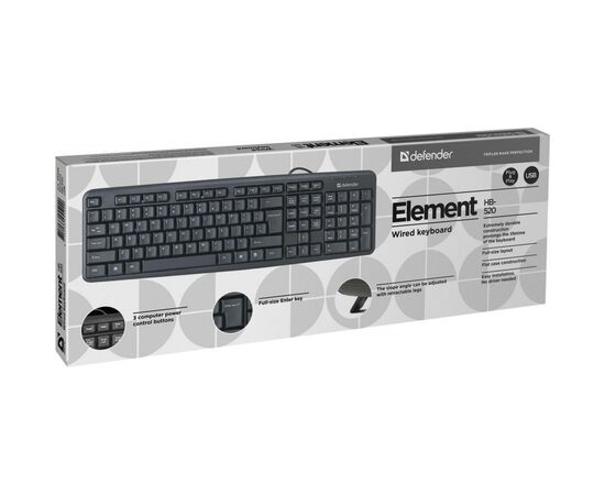 Клавиатура Defender Element HB-520 USB UKR Black (45529), изображение 2 Клавиатура Defender Element HB-520 USB UKR Black (45529), изображение 2