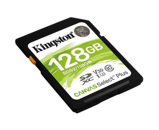 Карта памяти Kingston 128GB SDXC class 10 UHS-I U3 Canvas Select Plus (SDS2/128GB), изображение 2 Карта памяти Kingston 128GB SDXC class 10 UHS-I U3 Canvas Select Plus (SDS2/128GB), изображение 2