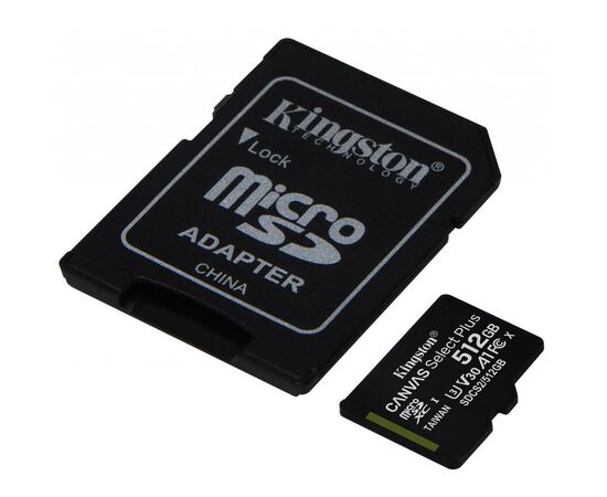 Карта памяти Kingston 512GB microSD class 10 A1 Canvas Select Plus (SDCS2/512GB), изображение 2 Карта памяти Kingston 512GB microSD class 10 A1 Canvas Select Plus (SDCS2/512GB), изображение 2
