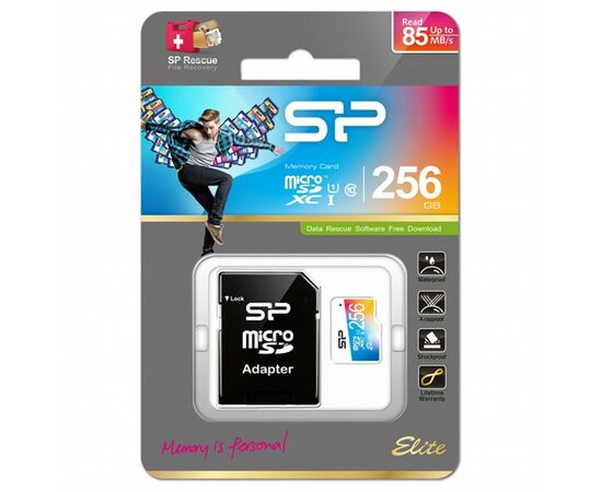 Карта памяти Silicon Power 256GB microSDXC class 10 UHS-I Elite Color (SP256GBSTXBU1V20SP), изображение 2 Карта памяти Silicon Power 256GB microSDXC class 10 UHS-I Elite Color (SP256GBSTXBU1V20SP), изображение 2