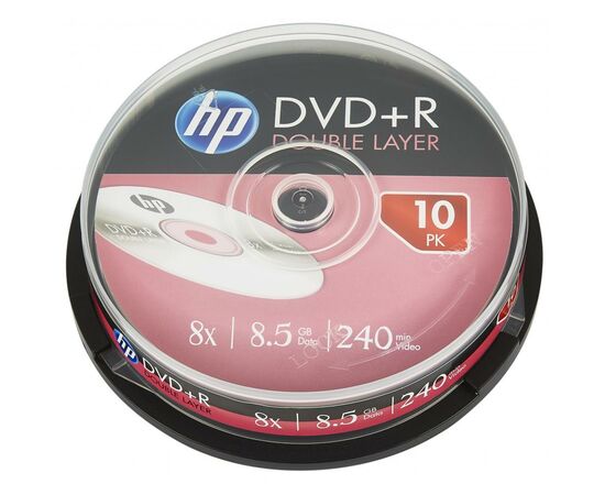 Диск DVD HP DVD+R 8.5GB 8X DL 10шт Spindle (69309/DRE00060-3)