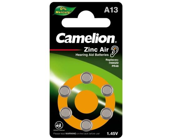 Батарейка PR48 / A13 Zinc-Air * 6 Camelion (A13-BP6)