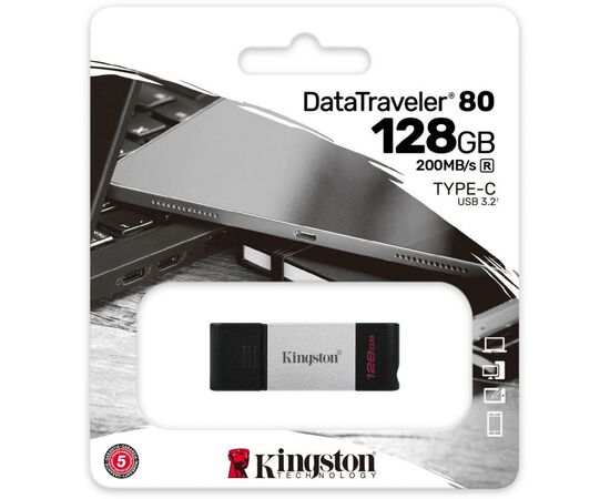 USB флеш накопитель Kingston 128GB DataTraveler 80 USB 3.2/Type-C (DT80/128GB), изображение 5