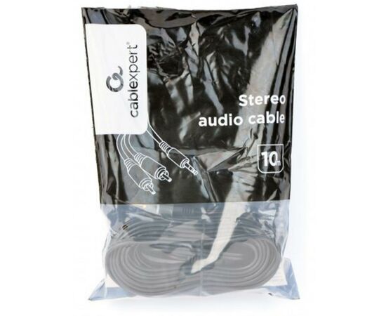 Кабель мультимедийный 3.5mm Jack to 2хRCA M 10.0m Cablexpert (CCA-352-10M), изображение 2 Кабель мультимедийный 3.5mm Jack to 2хRCA M 10.0m Cablexpert (CCA-352-10M), изображение 2