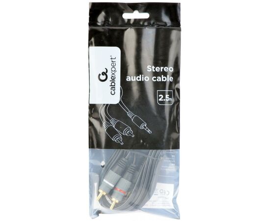 Кабель мультимедийный Jack 3.5mm to 2хRCA 2.5m Cablexpert (CCA-352-2.5M), изображение 2 Кабель мультимедийный Jack 3.5mm to 2хRCA 2.5m Cablexpert (CCA-352-2.5M), изображение 2