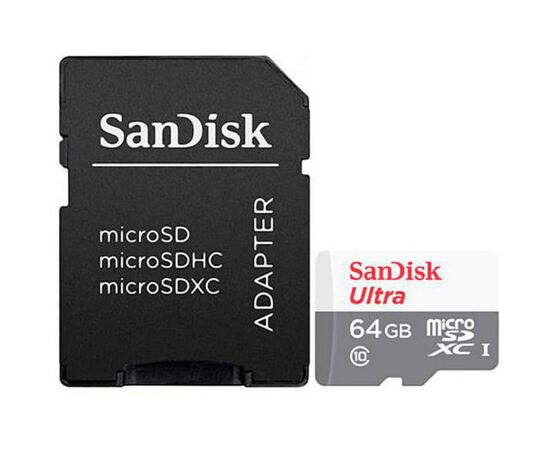 Карта пам'яті SanDisk 64GB microSD class 10 Ultra Light (SDSQUNR-064G-GN3MA)