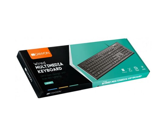 Клавиатура Canyon CNS-HKB2-RU Black USB (CNS-HKB2-RU), изображение 2 Клавиатура Canyon CNS-HKB2-RU Black USB (CNS-HKB2-RU), изображение 2