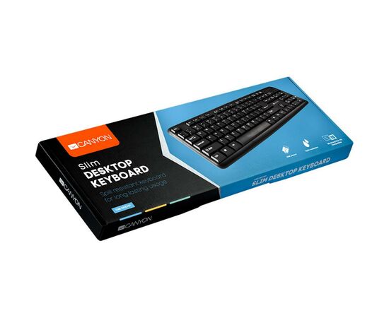 Клавиатура Canyon CNE-CKEY01-RU Black USB (CNE-CKEY01-RU), изображение 2 Клавиатура Canyon CNE-CKEY01-RU Black USB (CNE-CKEY01-RU), изображение 2