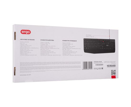 Клавіатура Ergo K-230 USB Black (K-230USB), зображення 8 Клавіатура Ergo K-230 USB Black (K-230USB), зображення 8