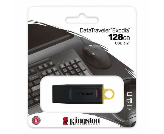 USB флеш накопитель Kingston 128GB DT Exodia Black/Yellow USB 3.2 (DTX/128GB), изображение 4 USB флеш накопитель Kingston 128GB DT Exodia Black/Yellow USB 3.2 (DTX/128GB), изображение 4