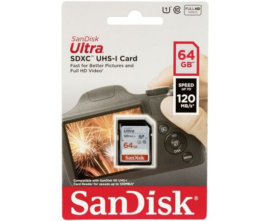 Карта памяти SanDisk 64GB SDXC class 10 Ultra (SDSDUN4-064G-GN6IN), изображение 4 Карта памяти SanDisk 64GB SDXC class 10 Ultra (SDSDUN4-064G-GN6IN), изображение 4