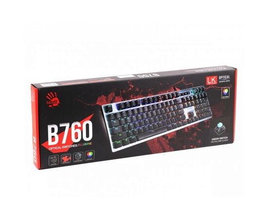 Клавиатура A4Tech Bloody B760 Green Sw Black, изображение 6 Клавиатура A4Tech Bloody B760 Green Sw Black, изображение 6