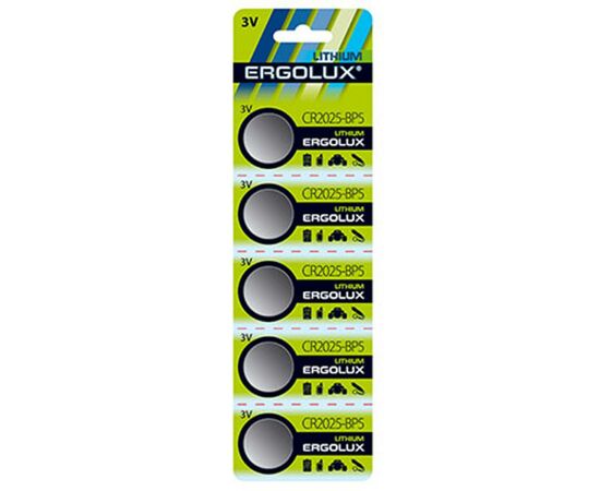 Батарейка Ergolux CR-2025 Lithium * 5 (CR2025-BP5)