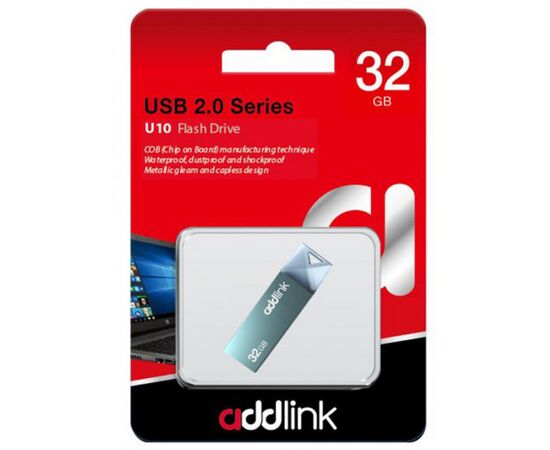 USB флеш накопитель AddLink 32GB U10 Blue USB 2.0 (ad32GBU10B2), изображение 3 USB флеш накопитель AddLink 32GB U10 Blue USB 2.0 (ad32GBU10B2), изображение 3