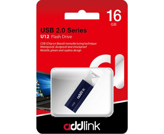 USB флеш накопитель AddLink 16GB U12 Dark Blue USB 2.0 (ad16GBU12D2), изображение 2 USB флеш накопитель AddLink 16GB U12 Dark Blue USB 2.0 (ad16GBU12D2), изображение 2