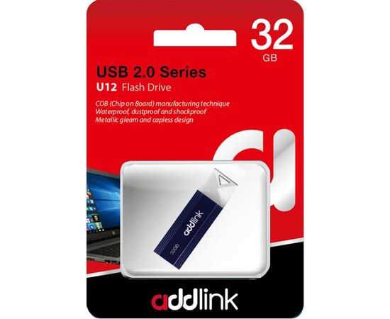 USB флеш накопитель AddLink 32GB U12 Dark Blue USB 2.0 (ad32GBU12D2), изображение 2 USB флеш накопитель AddLink 32GB U12 Dark Blue USB 2.0 (ad32GBU12D2), изображение 2