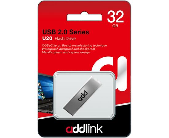USB флеш накопитель AddLink 32GB U20 Titanium USB 2.0 (ad32GBU20T2), изображение 2 USB флеш накопитель AddLink 32GB U20 Titanium USB 2.0 (ad32GBU20T2), изображение 2