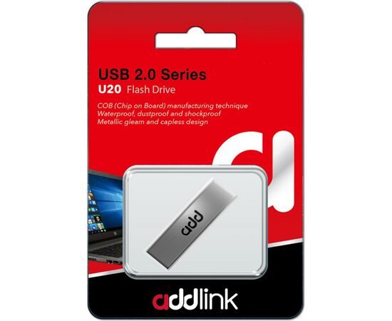 USB флеш накопитель AddLink 64GB U20 Titanium USB 2.0 (ad64GBU20T2), изображение 3 USB флеш накопитель AddLink 64GB U20 Titanium USB 2.0 (ad64GBU20T2), изображение 3