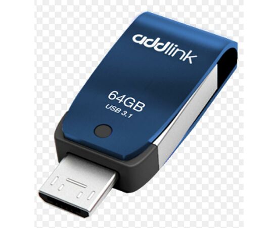 USB флеш накопитель AddLink 64GB T55 Blue USB 3.1/Micro USB (ad64GBT55B3), изображение 2 USB флеш накопитель AddLink 64GB T55 Blue USB 3.1/Micro USB (ad64GBT55B3), изображение 2