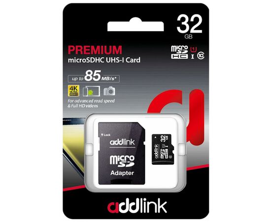Карта памяти AddLink 32GB microSDHC class 10 UHS-I U1 (ad32GBMSH310A), изображение 2 Карта памяти AddLink 32GB microSDHC class 10 UHS-I U1 (ad32GBMSH310A), изображение 2