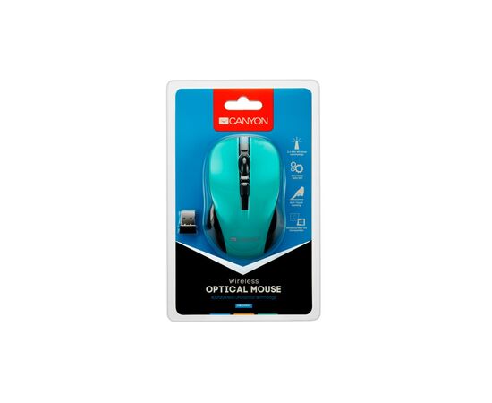 Мишка Canyon CNE-CMSW1GR Wireless Black-Green (CNE-CMSW1GR), зображення 3 Мишка Canyon CNE-CMSW1GR Wireless Black-Green (CNE-CMSW1GR), зображення 3