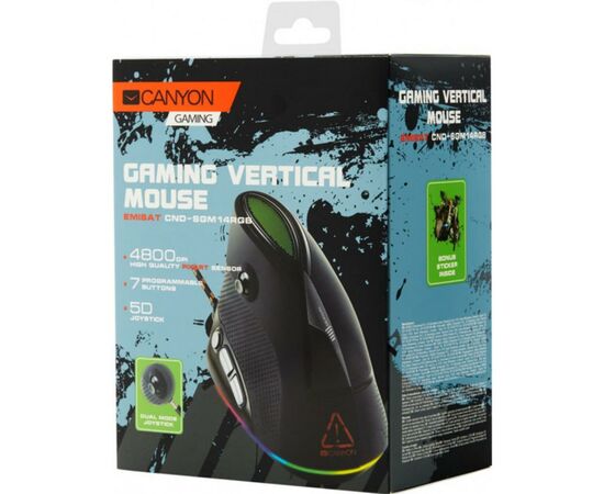 Мишка Canyon Emisat USB Black (CND-SGM14RGB), зображення 7 Мишка Canyon Emisat USB Black (CND-SGM14RGB), зображення 7