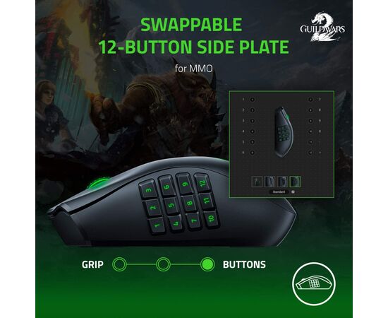 Мышка Razer Naga PRO Wireless Black (RZ01-03420100-R3G1), изображение 3 Мышка Razer Naga PRO Wireless Black (RZ01-03420100-R3G1), изображение 3