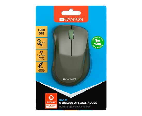 Мышка Canyon MW-11 Wireless Pixart Special Military (CNE-CMSW11SM), изображение 6 Мышка Canyon MW-11 Wireless Pixart Special Military (CNE-CMSW11SM), изображение 6