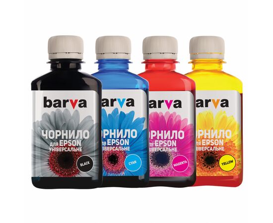 Чернила Barva Epson universal 1, water-soluble, 180г*4 B/C/M/Y (EU1-180-MP)
