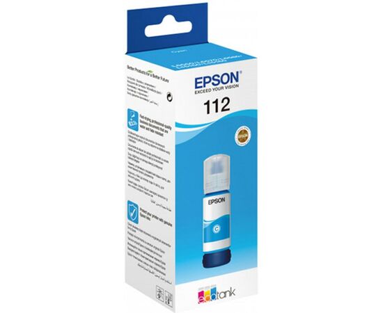 Контейнер с чернилами Epson 112 EcoTank Pigment Cyan ink (C13T06C24A)