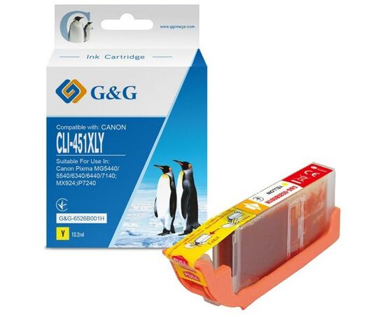 Картридж G&G Canon CLI-451Y Yellow (G&G-6526B001H)