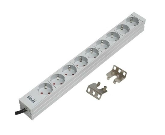 Силовой блок 19" 1U 9 разъемов SCHUKO, 230В, 16А Zpas (WZ-LZ30-09-SU-000/K)