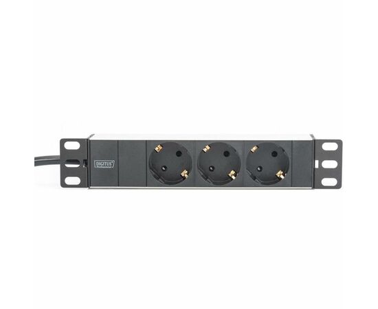 Силовой блок 10" 1U, 16A, 230V 3xSchuko, вилка Schuko Digitus (DN-95411), изображение 2 Силовой блок 10" 1U, 16A, 230V 3xSchuko, вилка Schuko Digitus (DN-95411), изображение 2