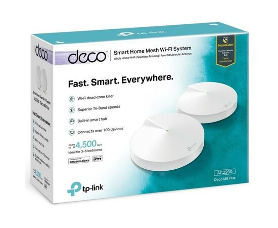 Точка доступу Wi-Fi TP-Link DECO-M9-PLUS-2-PACK, зображення 4 Точка доступу Wi-Fi TP-Link DECO-M9-PLUS-2-PACK, зображення 4