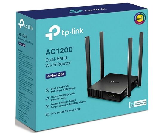 Маршрутизатор TP-Link ARCHER C54 AC1200 4xFE LAN, 1xFE WAN (ARCHER-C54), изображение 4 Маршрутизатор TP-Link ARCHER C54 AC1200 4xFE LAN, 1xFE WAN (ARCHER-C54), изображение 4