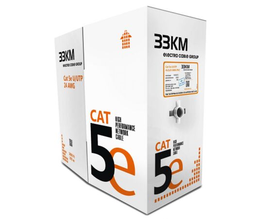 Кабель сетевой ЗЗКМ UTP 305м 4*2*24AWG[0,51] медь[СU] cat.5e, внутренний [PVC] (70327)