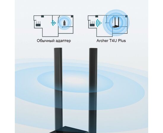 Сетевая карта Wi-Fi TP-Link Archer T4U plus (ARCHER-T4U-PLUS), изображение 5 Сетевая карта Wi-Fi TP-Link Archer T4U plus (ARCHER-T4U-PLUS), изображение 5