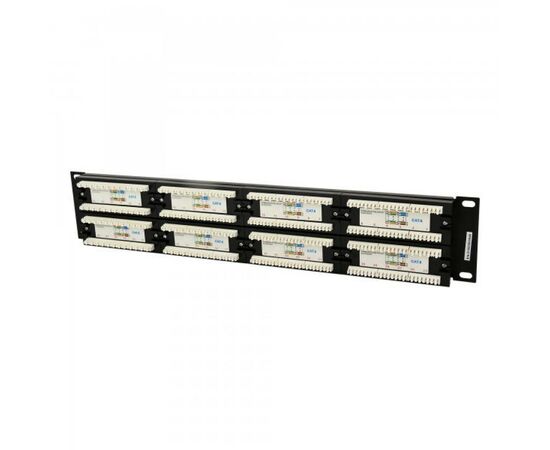 Патч-панель 19" 48xRJ-45 UTP cat.6, 2U, тип 110 Cablexpert (NPP-C648CM-001), зображення 2 Патч-панель 19" 48xRJ-45 UTP cat.6, 2U, тип 110 Cablexpert (NPP-C648CM-001), зображення 2